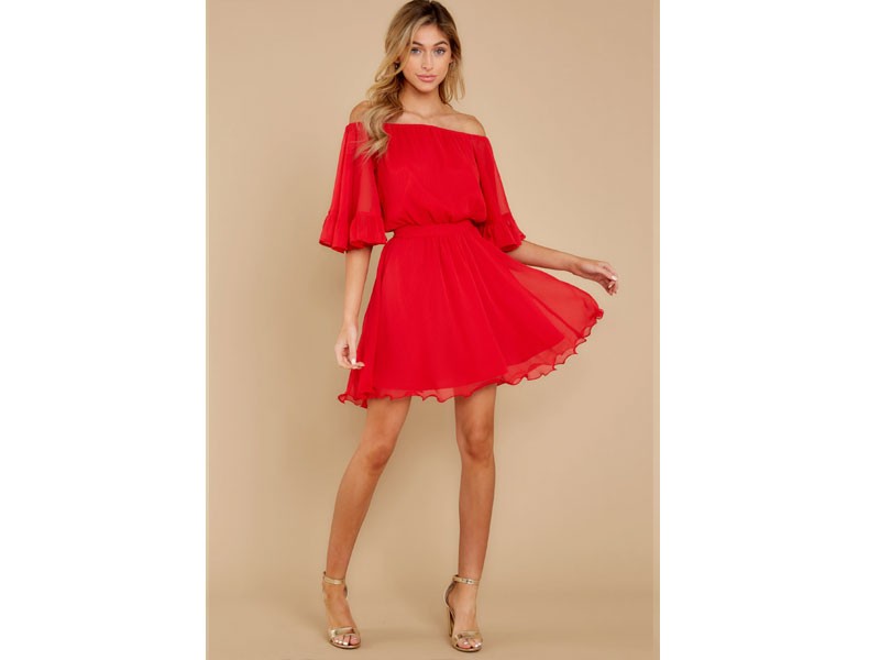 Women's Effortless Grace Red Dress