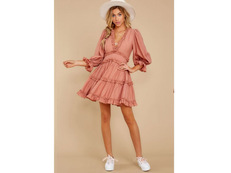 A Date Night Rose Pink Flattering Dress For Women