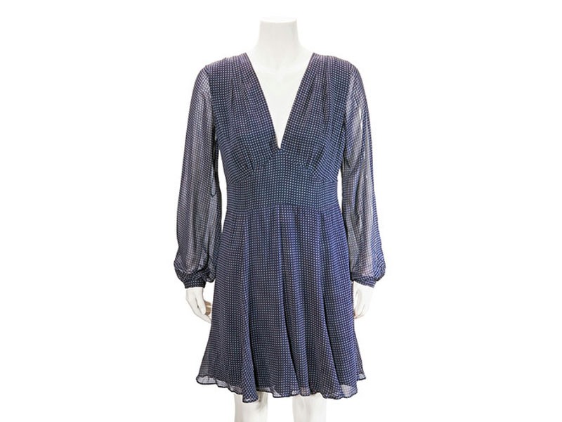 Polo Ralph Lauren Ladies Blue Long Sleeve Crepe Dress