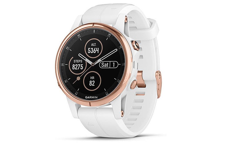 Garmin Fenix 5S Plus Sapphire Multisport Watch - Rose Gold-Tone - Carrera White