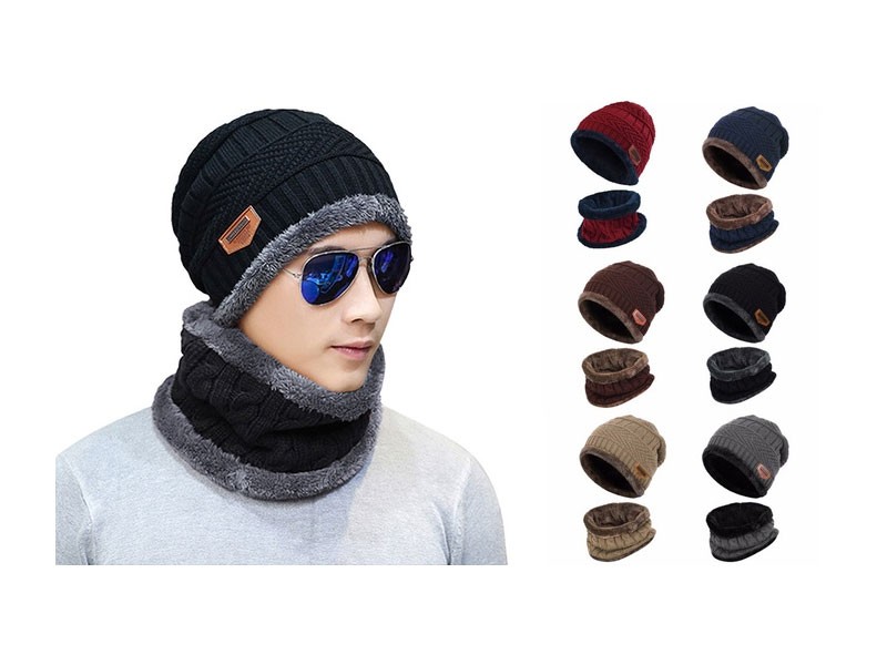 Outdoor Fashion Beanie Hat Fleece Winter Warm Scarf Neck Women And Men