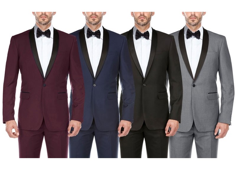 Verno Men's Slim-Fit Shawl-Lapel Tuxedo Coat