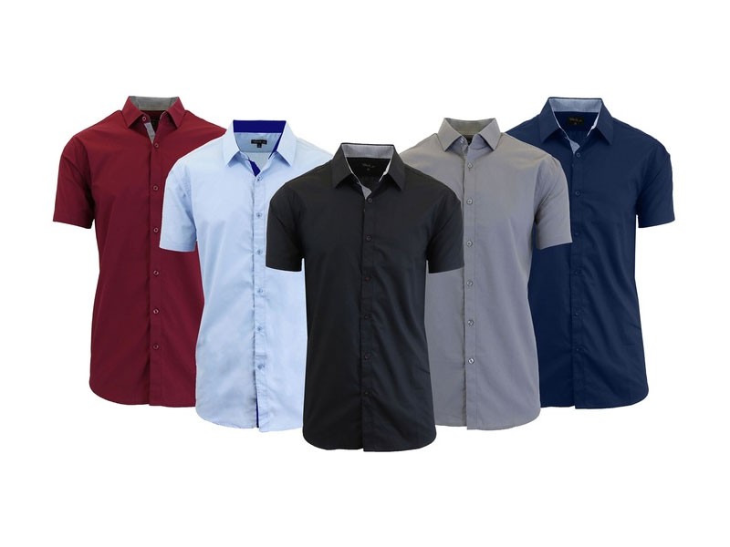 Men's Slim-Fit Casual Dress Shirt