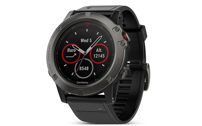 Garmin Fenix 5X Sapphire Multisport GPS Watch - Slate Gray - Black Band - Maps
