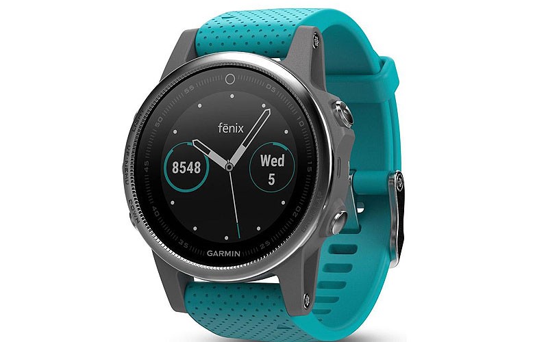 Garmin Fenix 5S Multisport GPS Watch - Turquoise Silicone Strap - Smartwatch