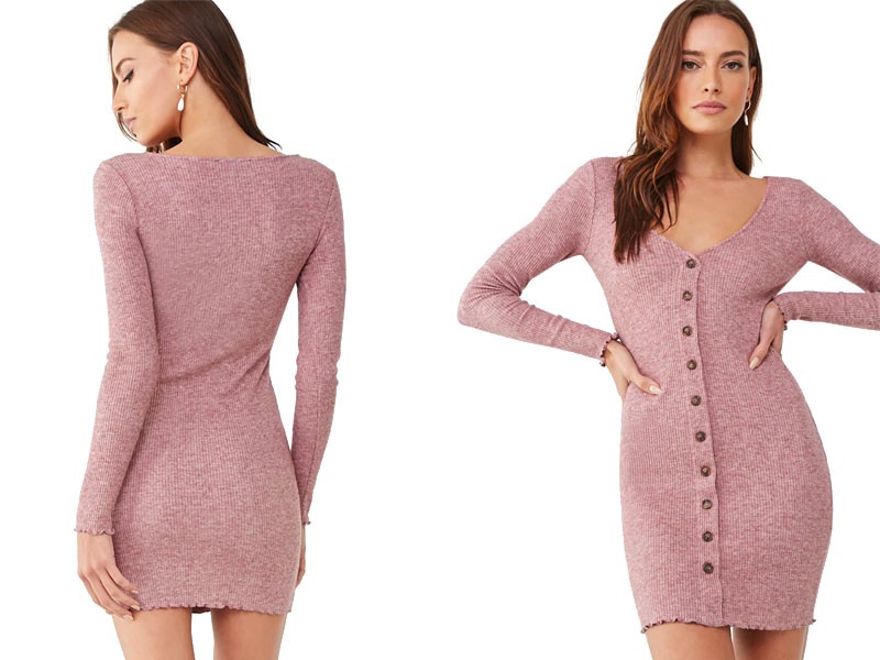 Lettuce Edge Sweater Women's Mini Dress