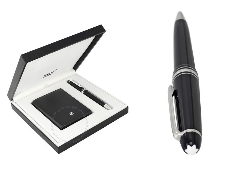 Montblanc Meisterstuck Ballpoint Pen And Business Card Holder Set 116036