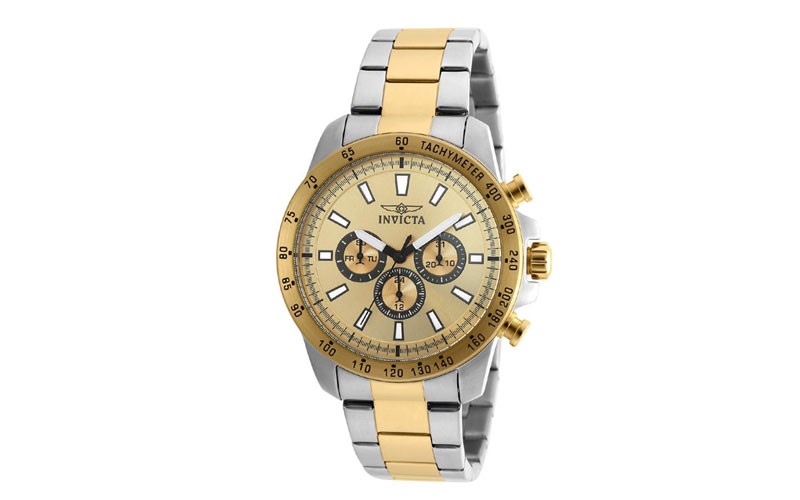 Invicta Speedway Mens Two-Tone Calendar Watch - Tachymeter - Bracelet - 100m