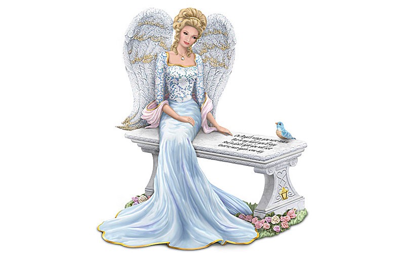 Thomas Kinkade Heaven's Embrace Angel With Swarovski Crystal