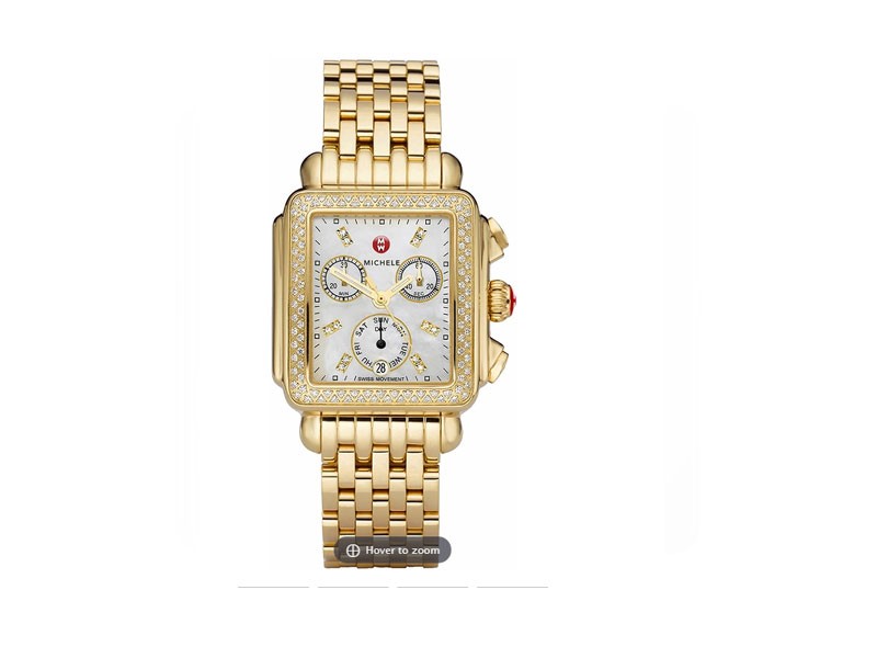 Michele Deco Pearl Gold Diamonds Women's Watch MWW06P000100