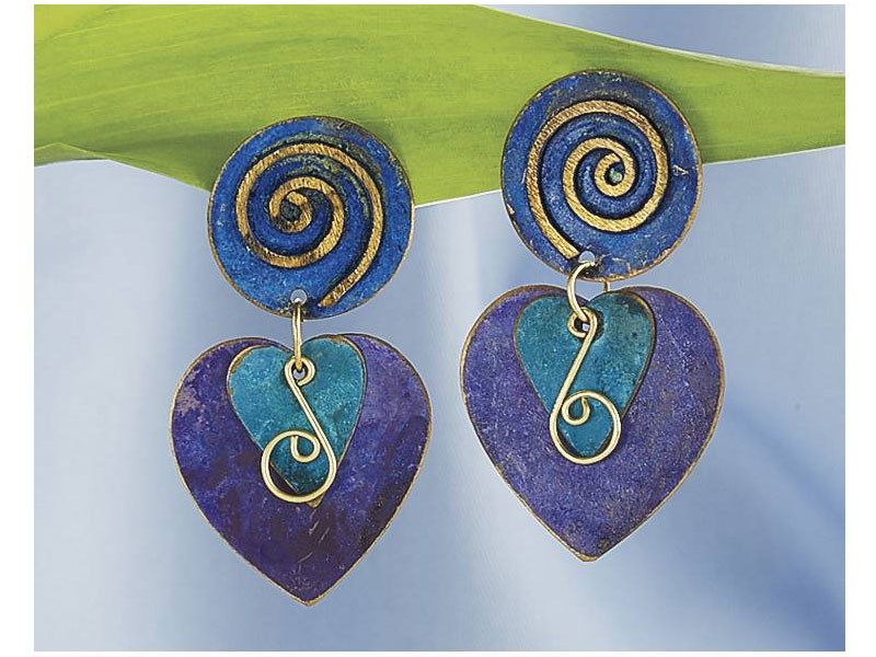 Blue Heart Post Earrings