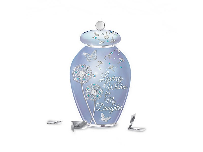Loving Wishes For My Daughter Heirloom Porcelain Musical Jar