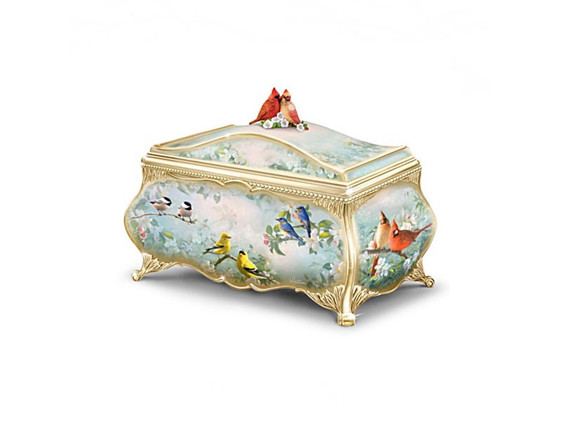 Joe Hautman Songbird Serenade Heirloom Porcelain Music Box