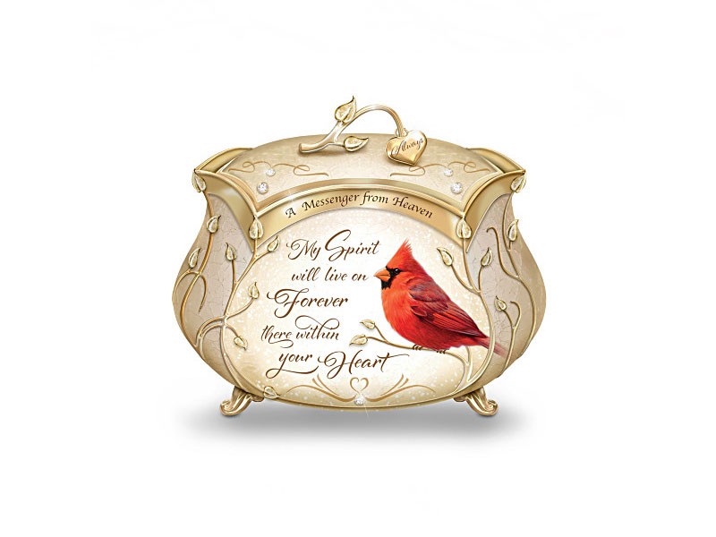 James Hautman Cardinal Heirloom Porcelain Music Box