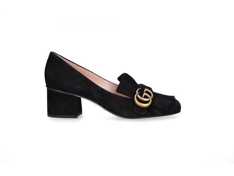 Gucci Women's Suede Mid-Heel Pumps