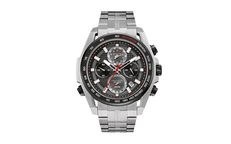 Bulova Mens Precisionist UHF Tachymeter Chronograph - Stainless - Black Dial