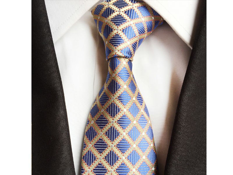 Abner Silk Tie Baby Blue Light Tan