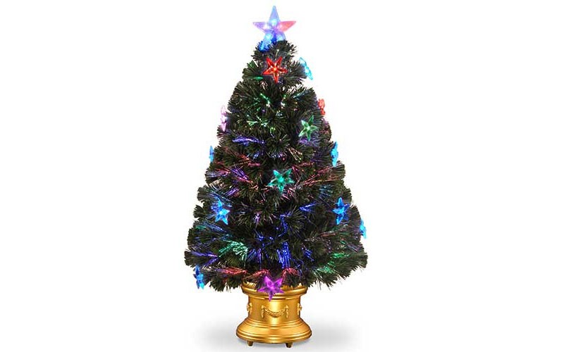 National Tree 3ft. Fiber Optic Tree with Star Ornaments