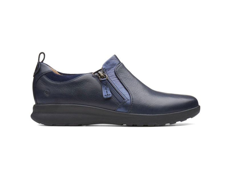 Women's Un Adorn Zip Navy Casual Shoes