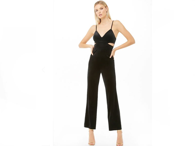 Velvet Flare Jumpsuit For Women