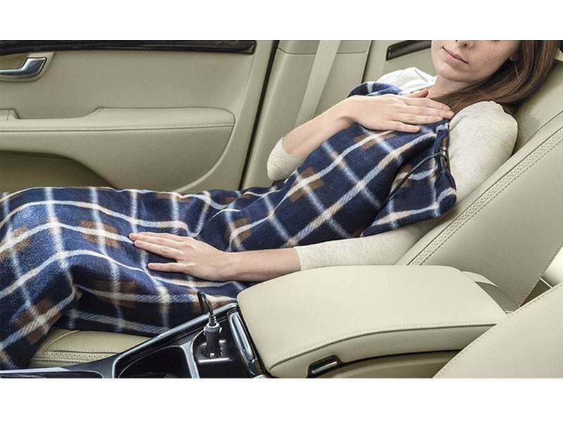 Electric 12V Heated Fleece Blanket For Cars