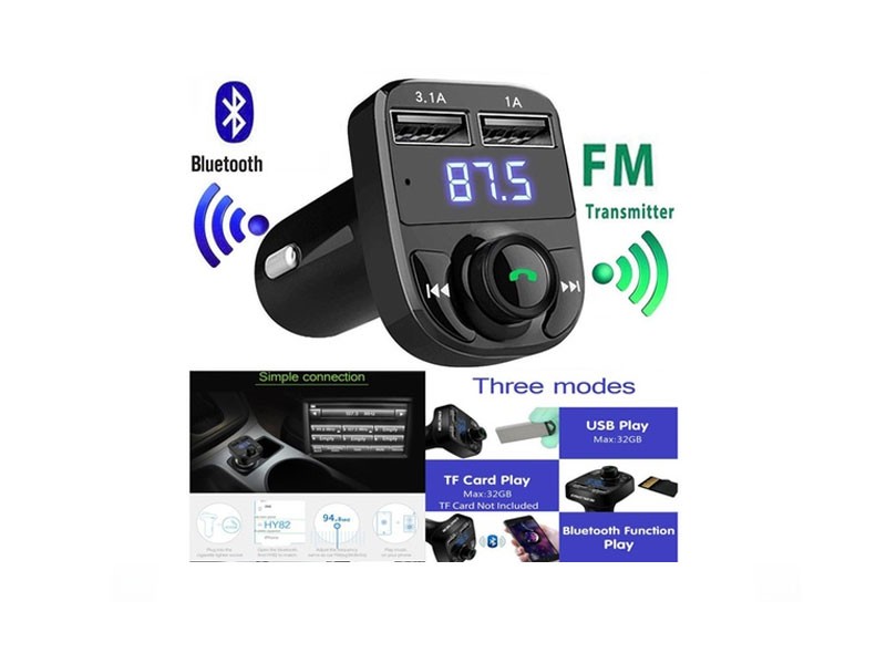 Bluetooth FM Transmitter Wireless Adapter Charger Hands-Free Calling Car Kit