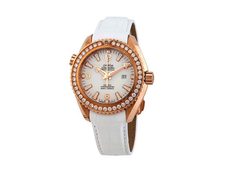 Omega Seamaster Planet Ocean 18kt Rose Gold Diamond Ladies Watch 23258382004001