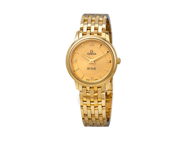 Omega De Ville Prestige Quartz Champagne Dial Ladies Watch