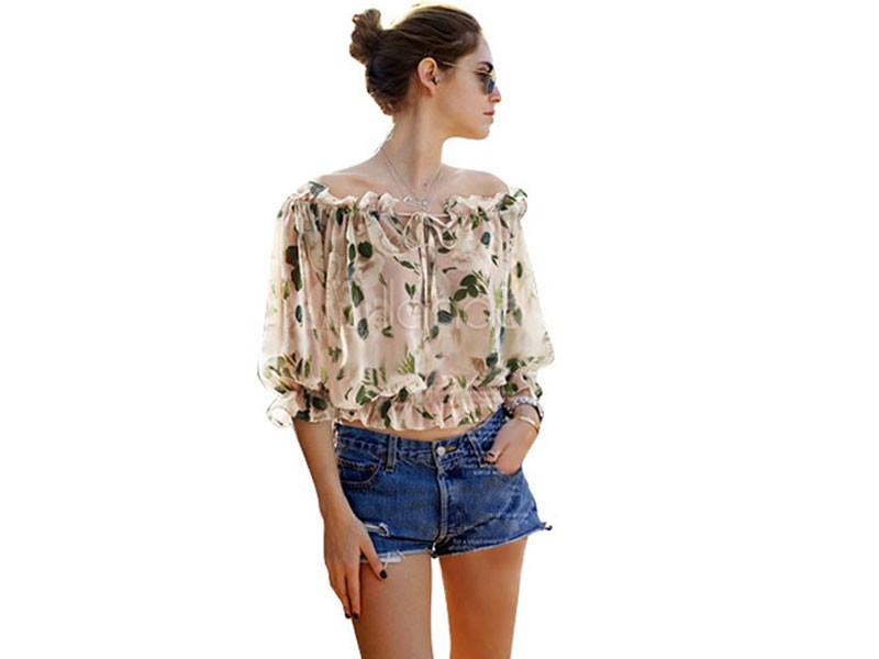 Multi color Floral Chiffon Blouse For Women