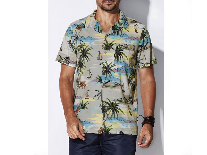 Printing Loose Tropical Beach Shirts for Men