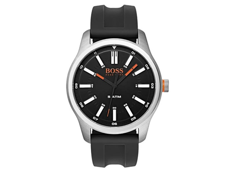 Hugo Boss Men's Dublin Sport Watch Stainless Steel Black Silicone Strap