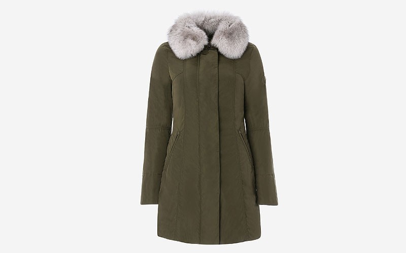 Slim-Fit Jacket With Fur Collar