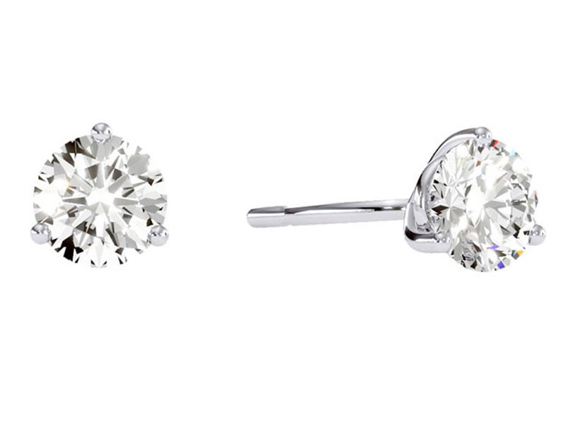 Carat Diamond Martini Stud Earrings In 14 Karat White Gold