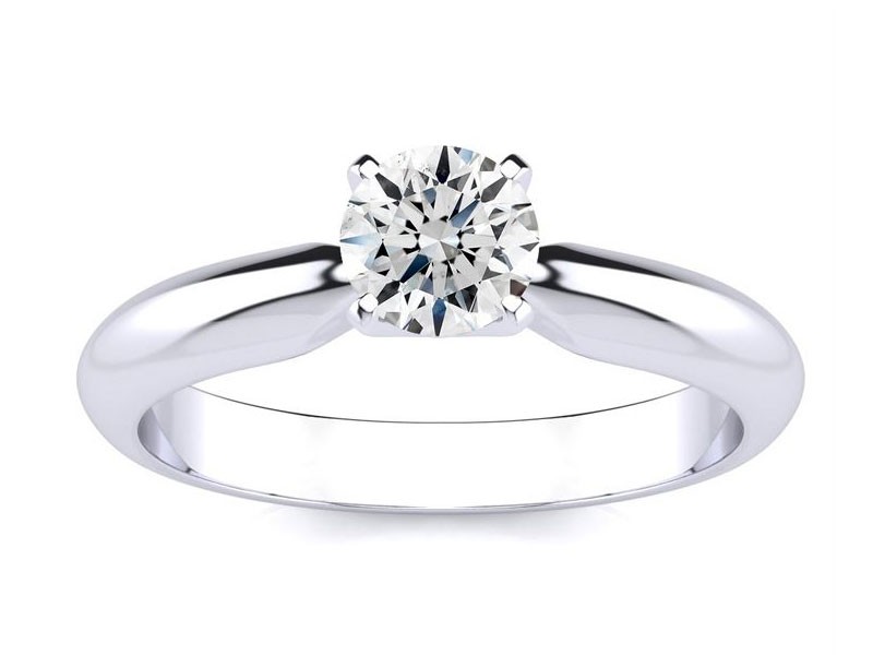 Diamond Solitaire Engagement Ring in White Gold