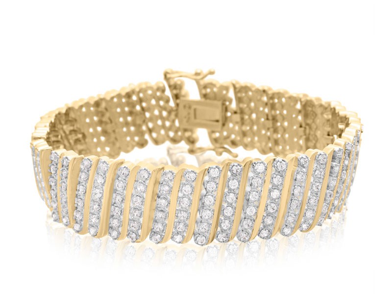 Diamond Bracelet With Yellow Gold Overlay