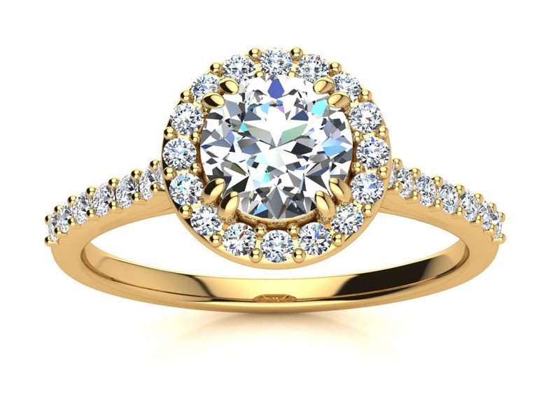 Diamond Engagement Ring In 14K 14 Karat Yellow Gold