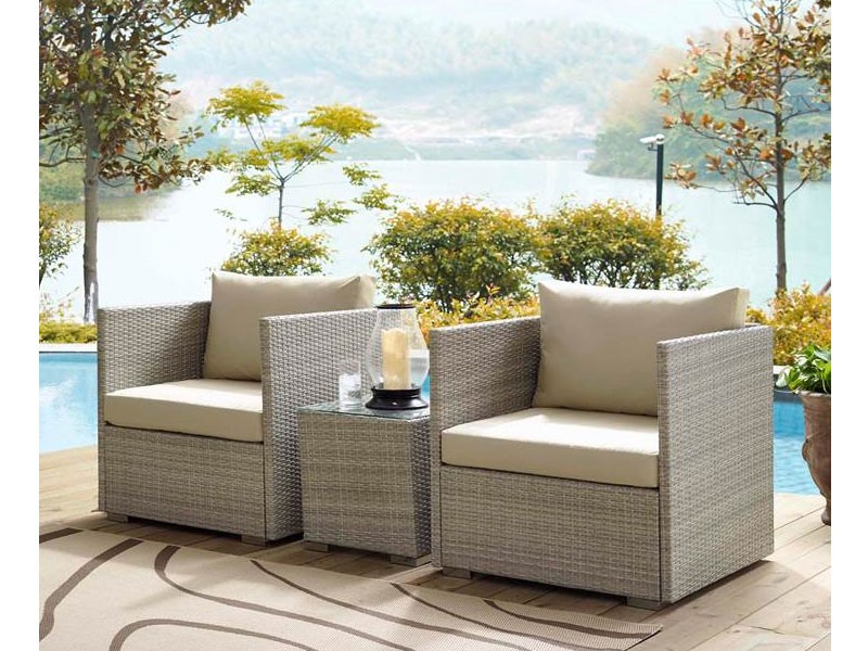 Repose 3 Piece Outdoor Patio Sunbrella Sectional Set