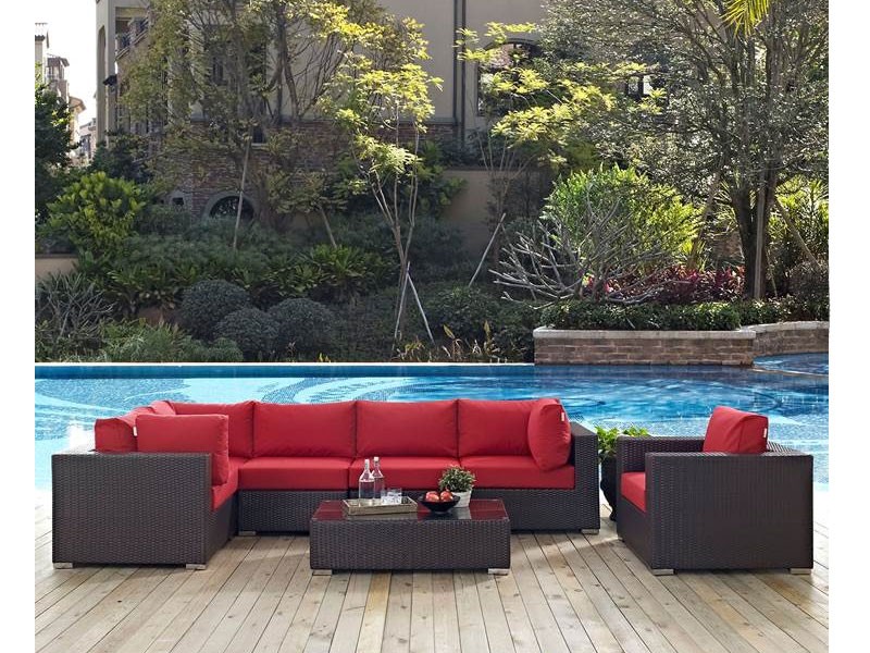 Convene 7 Piece Outdoor Patio Sectional Set