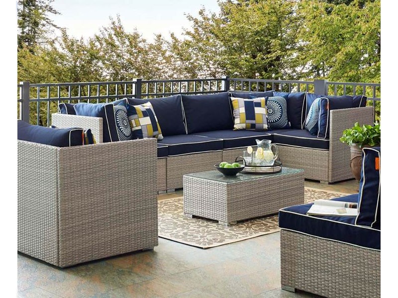 Repose 7 Piece Outdoor Patio Sectional Set