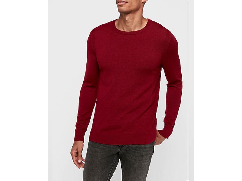 Men's Merino Wool Blend Thermal-Regulating Crew Neck Sweater