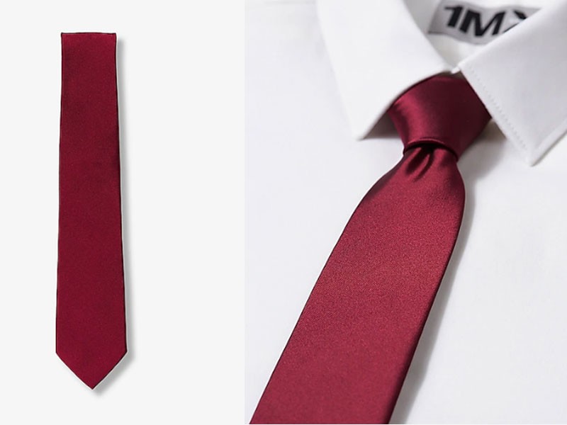Men's Solid Narrow Silk Tie