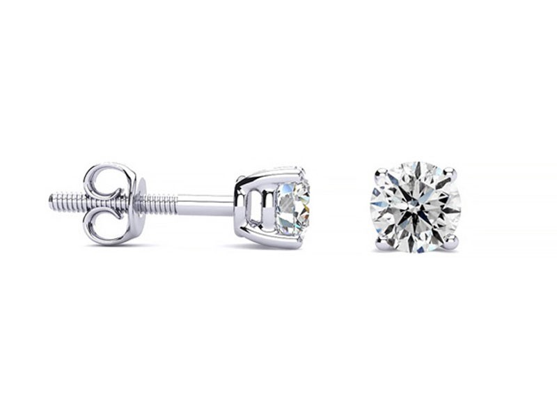 Carat Diamond Stud Earrings in 14k White Gold