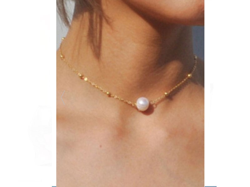 Faux Pearl Collarbone Pendant Necklace