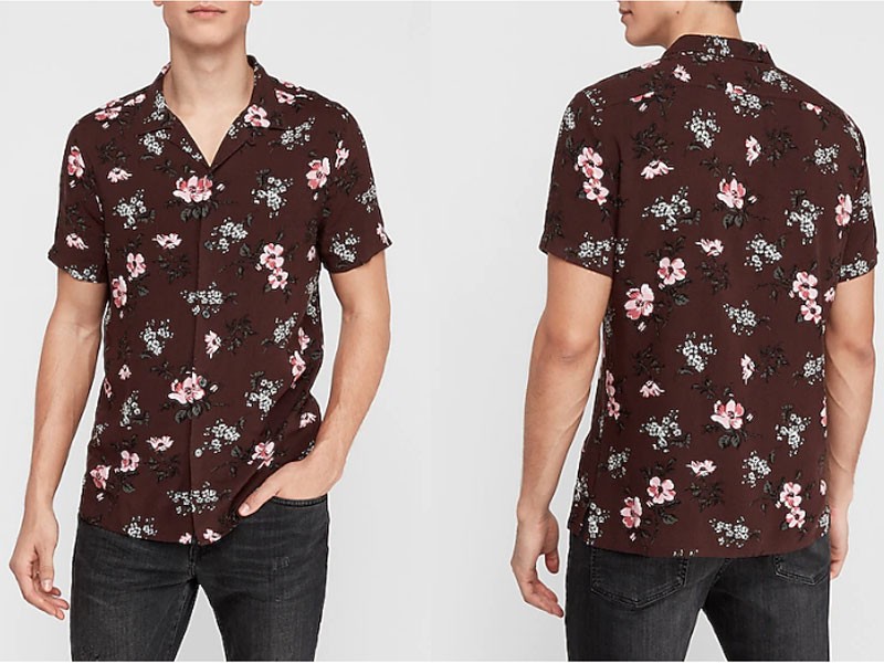 Men's Floral Short Sleeve Rayon Shirt