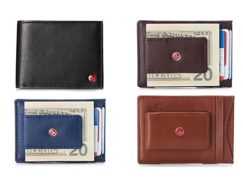 Alpine Swiss Men's RFID Protected Leather Bifold Wallet
