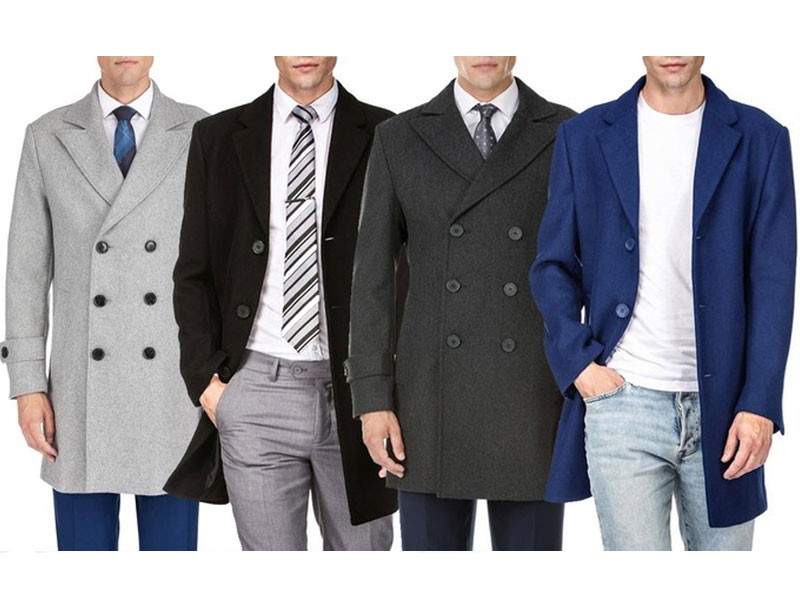 Braveman Men's Single or Double Breasted Wool Blend Coats