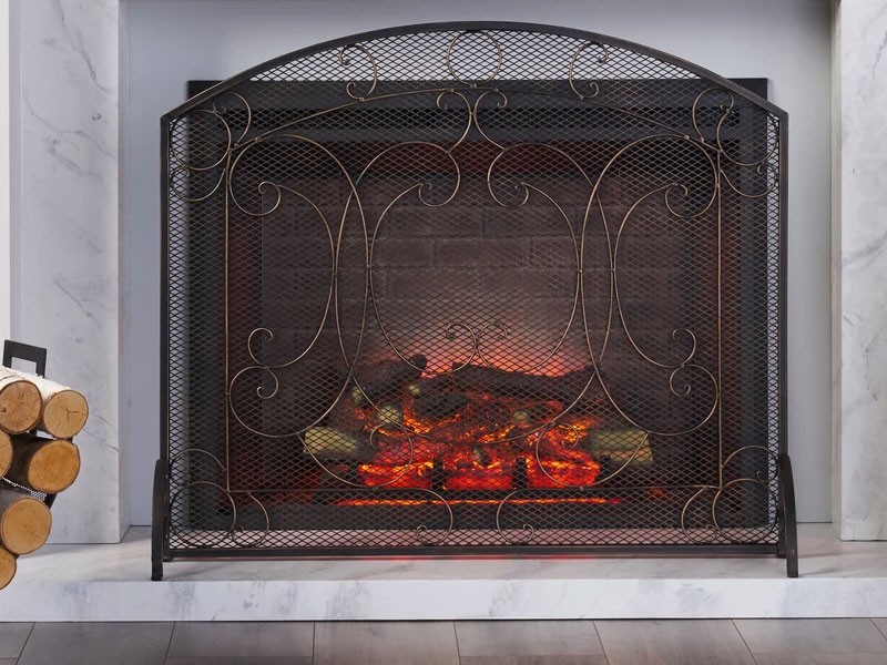 Griffin Contemporary Iron Fireplace Screen