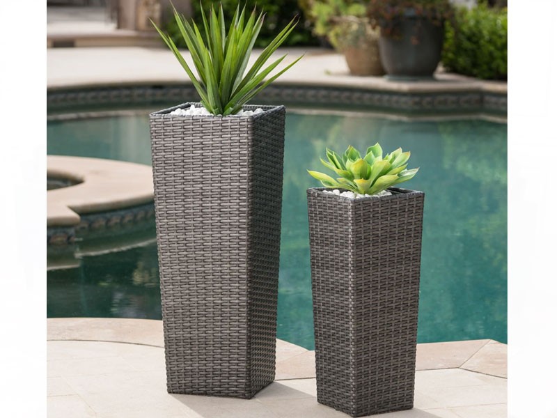 Eden Outdoor Wicker Flower Pots