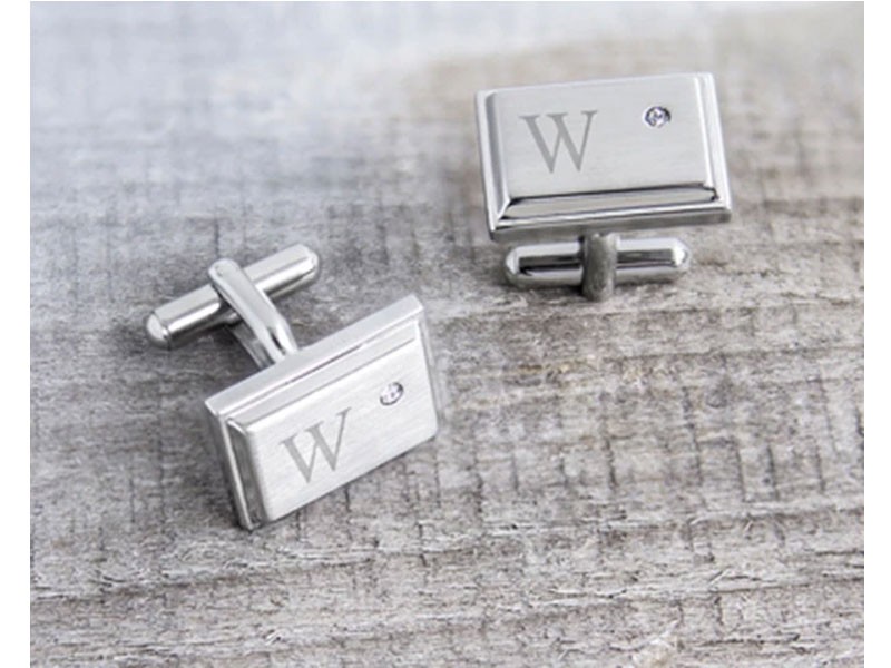 Personalized Ziron Jewel Stainless Steel Cuff Links Groomsmen Gifts