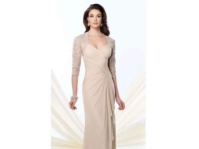 Montage By Mon Cheri A Line Gown With Lace Wrap Dress For Women